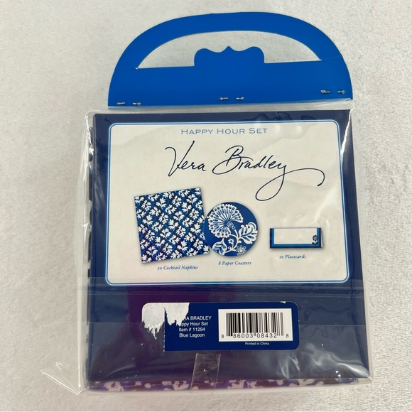 NWT Vera Bradley Blue Lagoon Happy Hour Set - Picture 3 of 7
